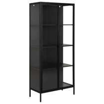 Newberry Metal Display Cabinet Large With 2 Doors In Matt Black