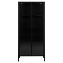 Newberry Metal Display Cabinet Large With 2 Doors In Matt Black