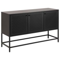 Newberry Metal Sideboard Small With 3 Doors In Matt Black