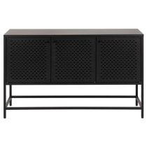 Newberry Metal Sideboard Small With 3 Doors In Matt Black