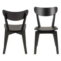 Redondo Black Wooden Dining Chairs In Pair