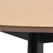 Reims Wooden Dining Table Round In Oak With Black Legs