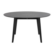 Reims Wooden Dining Table Round Large In Matt Black