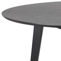 Reims Wooden Dining Table Round Large In Matt Black