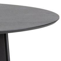 Reims Wooden Dining Table Round Large In Matt Black