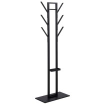 Vicksburg Metal Coat Rack With Umbrella Stand In Black