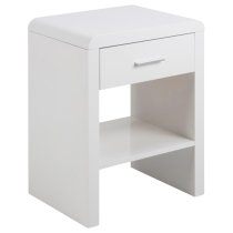 Sellersville High Gloss Bedside Cabinet With 1 Drawer In White