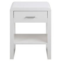 Sellersville High Gloss Bedside Cabinet With 1 Drawer In White