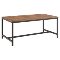 Vineyard Wooden Dining Table With Metal Frame In Dark Brown