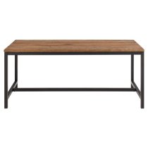 Vineyard Wooden Dining Table With Metal Frame In Dark Brown