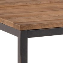 Vineyard Wooden Dining Table With Metal Frame In Dark Brown