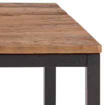 Vineyard Wooden Dining Table With Metal Frame In Dark Brown