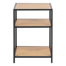 Salvo Wooden Side Table In Oak With Undershelf