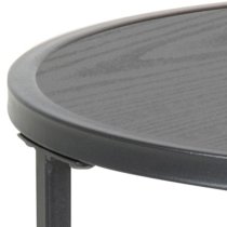 Salvo Wooden Side Table Round In Ash Black