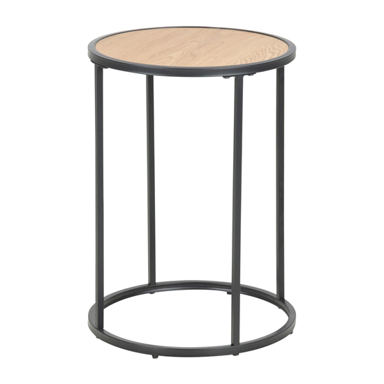 Salvo Wooden Side Table Round In Matt Wild Oak