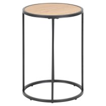 Salvo Wooden Side Table Round In Matt Wild Oak