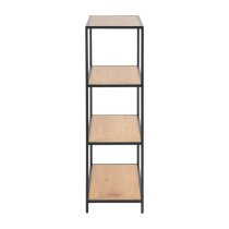 Salvo Wooden Bookcase 3 Shelves Tall With Black Metal Frame