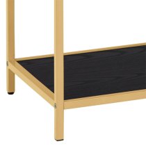 Salvo Wooden Bookcase 4 Shelves In Ash Black With Gold Frame