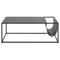 Salvo Wooden Coffee Table With Magazine Rack In Ash Black