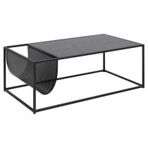 Salvo Wooden Coffee Table With Magazine Rack In Ash Black