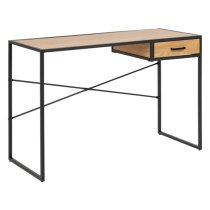 Salvo Wooden Laptop Desk With 1 Drawer In Matt Wild Oak