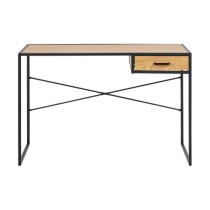 Salvo Wooden Laptop Desk With 1 Drawer In Matt Wild Oak