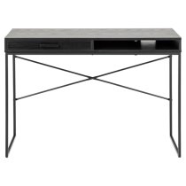 Salvo Wooden Laptop Desk With 1 Drawer 1 Shelf In Ash Black