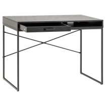 Salvo Wooden Laptop Desk With 1 Drawer 1 Shelf In Ash Black