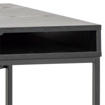 Salvo Wooden Laptop Desk With 1 Drawer 1 Shelf In Ash Black