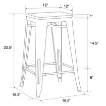 Findlay Wooden Bar Stools With Metal Frame In Pair