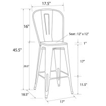 Lenox Wooden Bar Stools With Copper Gun Frame In Pair