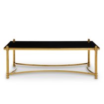 Orion Black Glass Top Coffee Table With Gold Metal Frame