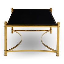 Orion Black Glass Top Coffee Table With Gold Metal Frame