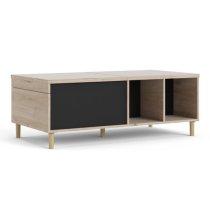 Roxo Wooden Coffee Table With Sliding Top In Oak And Black