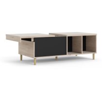 Roxo Wooden Coffee Table With Sliding Top In Oak And Black