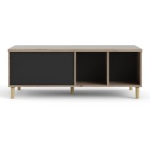 Roxo Wooden Coffee Table With Sliding Top In Oak And Black