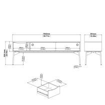 Felton 2 Sliding Doors And 1 Drawer TV Stand In Grey And White