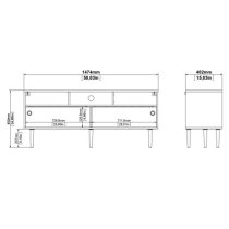 Roxo Wooden 2 Sliding Doors TV Stand In Oak And White