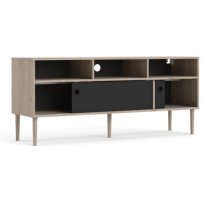 Roxo Wooden 2 Sliding Doors TV Stand In Oak And Black