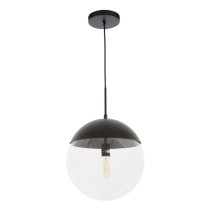 Rocklin Clear Glass Shade Pendant Ceiling Light In Black