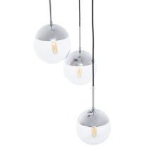 Rocklin 3 Lights Clear Glass Shade Pendant Light In Chrome