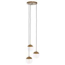 Rocklin 3 Lights Clear Glass Shade Pendant Light In Gold