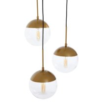 Rocklin 3 Lights Clear Glass Shade Pendant Light In Gold