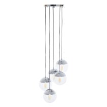 Rocklin 5 Lights Clear Glass Shade Pendant Light In Chrome