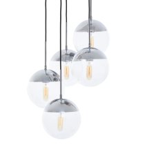 Rocklin 5 Lights Clear Glass Shade Pendant Light In Chrome