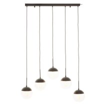 Rocklin Clear Glass Shade Pendant Light In Black