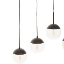 Rocklin Clear Glass Shade Pendant Light In Black