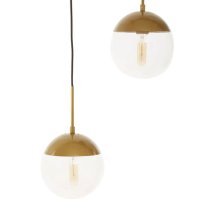 Rocklin Clear Glass Shade Pendant Light In Gold