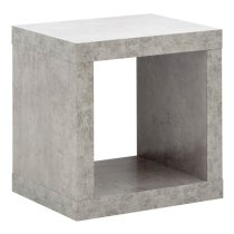 Baginton Wooden Cube Side Table In Concrete Effect