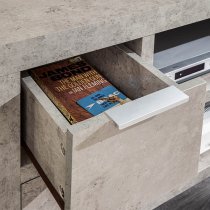 Baginton Wooden 2 Drawers TV Stand In Concrete Effect